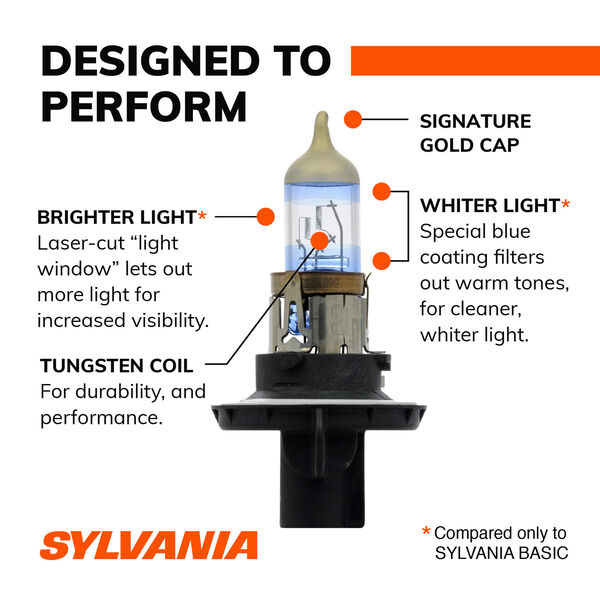SYLVANIA H13 SilverStar ULTRA Halogen Headlight Bulb, 2 Pack
